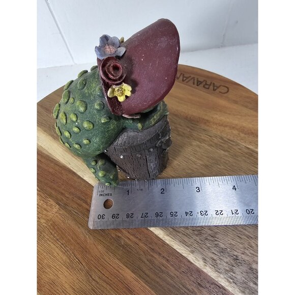 Vintage 90s Pete Apsit Frog in Bonnet sitting on a bucket of flies See Pics - Picture 9 of 9